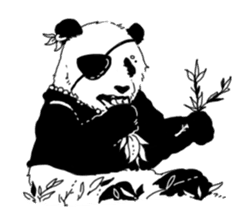 Monochrome animal band sticker #7750204