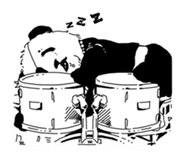 Monochrome animal band sticker #7750208