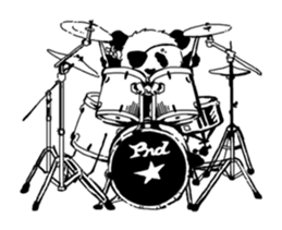 Monochrome animal band sticker #7750209