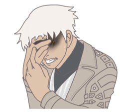 The man who is full of expressions sticker #7751636