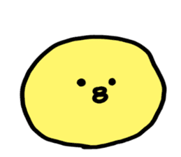 Cute round chick sticker #7751859