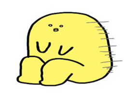 Cute round chick sticker #7751867