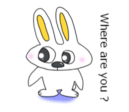 Cute rabbit "Pyonta" English version sticker #7755589