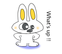 Cute rabbit "Pyonta" English version sticker #7755594