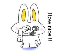 Cute rabbit "Pyonta" English version sticker #7755604