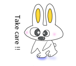 Cute rabbit "Pyonta" English version sticker #7755610