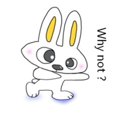 Cute rabbit "Pyonta" English version sticker #7755611
