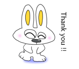 Cute rabbit "Pyonta" English version sticker #7755612