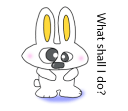 Cute rabbit "Pyonta" English version sticker #7755615