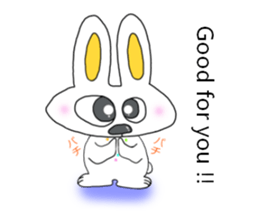 Cute rabbit "Pyonta" English version sticker #7755620