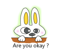 Cute rabbit "Pyonta" English version sticker #7755624