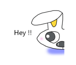 Cute rabbit "Pyonta" English version sticker #7755625
