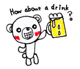 Polar bear red cheeks Eng ver. sticker #7759495
