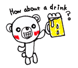 Polar bear red cheeks Eng ver. sticker #7759495