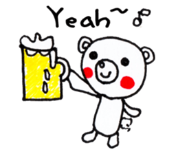 Polar bear red cheeks Eng ver. sticker #7759496
