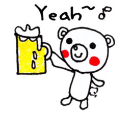 Polar bear red cheeks Eng ver. sticker #7759496