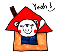 Polar bear red cheeks Eng ver. sticker #7759499