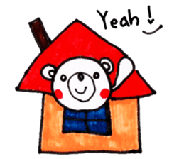 Polar bear red cheeks Eng ver. sticker #7759499