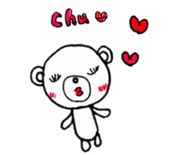 Polar bear red cheeks Eng ver. sticker #7759505
