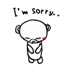 Polar bear red cheeks Eng ver. sticker #7759508