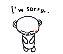 Polar bear red cheeks Eng ver. sticker #7759508