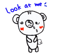 Polar bear red cheeks Eng ver. sticker #7759510