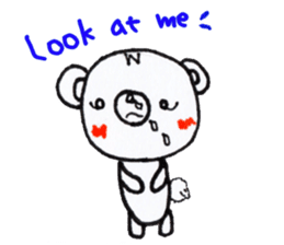 Polar bear red cheeks Eng ver. sticker #7759510