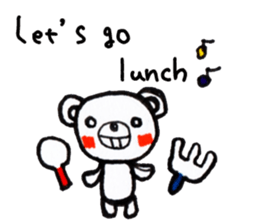 Polar bear red cheeks Eng ver. sticker #7759512