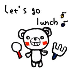 Polar bear red cheeks Eng ver. sticker #7759512