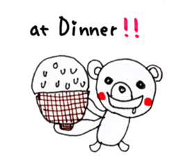 Polar bear red cheeks Eng ver. sticker #7759525