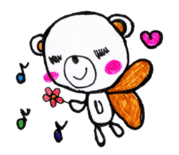 Polar bear red cheeks Eng ver. sticker #7759529