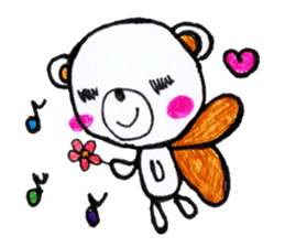 Polar bear red cheeks Eng ver. sticker #7759529