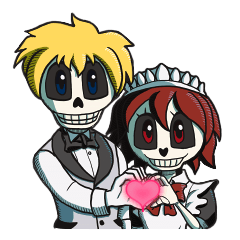 Skeleton Butler & skeleton maid