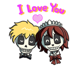 Skeleton Butler & skeleton maid sticker #7768714