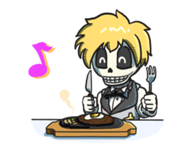 Skeleton Butler & skeleton maid sticker #7768732