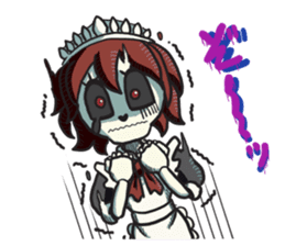 Skeleton Butler & skeleton maid sticker #7768733