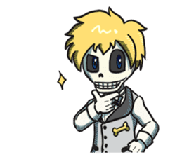 Skeleton Butler & skeleton maid sticker #7768734