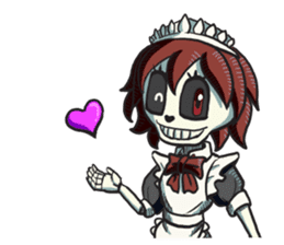 Skeleton Butler & skeleton maid sticker #7768738