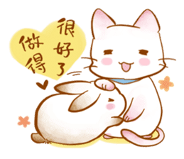 Healing cat & rabbit sticker #7770295