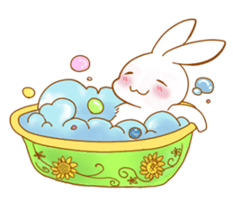 Healing cat & rabbit sticker #7770306