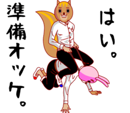 A rabbit and squirrel 2 sticker #7772830