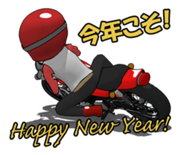 New Year of naked rider sticker #7775862