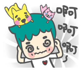 Dog and cat and people sticker #7778895