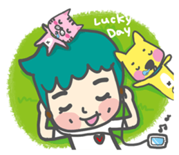 Dog and cat and people sticker #7778905