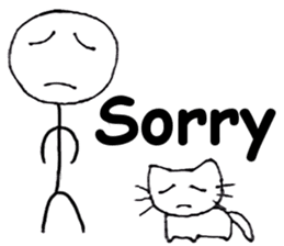 The stickman and the cat sticker #7779272