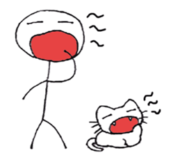 The stickman and the cat sticker #7779273