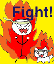 The stickman and the cat sticker #7779274