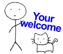 The stickman and the cat sticker #7779279