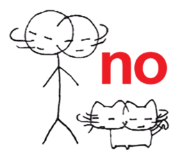 The stickman and the cat sticker #7779282