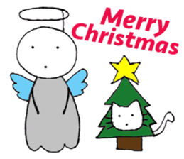 The stickman and the cat sticker #7779299